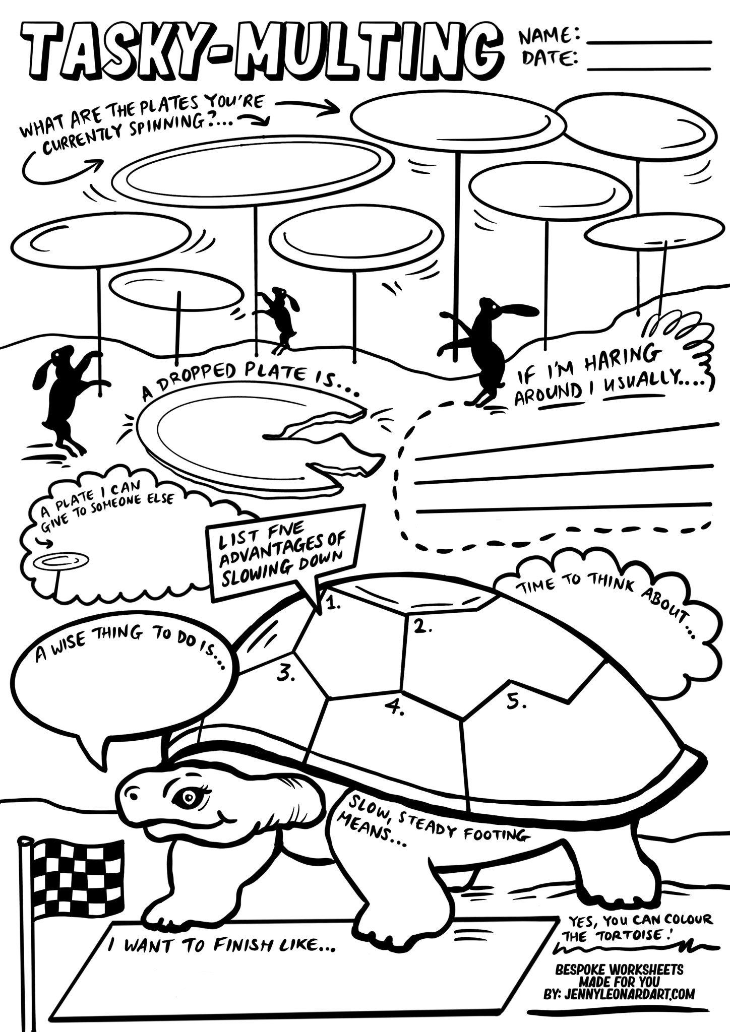 Worksheet About Multitasking Worksheets – Jenny Leonard Art